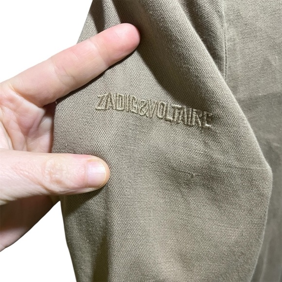 Zadig & Voltaire Men’s Tan Linen Blend Trench Style Coat - Picture 4 of 13